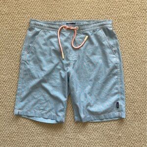 Johnnie-O Boys’ Swim Trunks Blue Red Size 12 Tie Closure Bottoms EUC